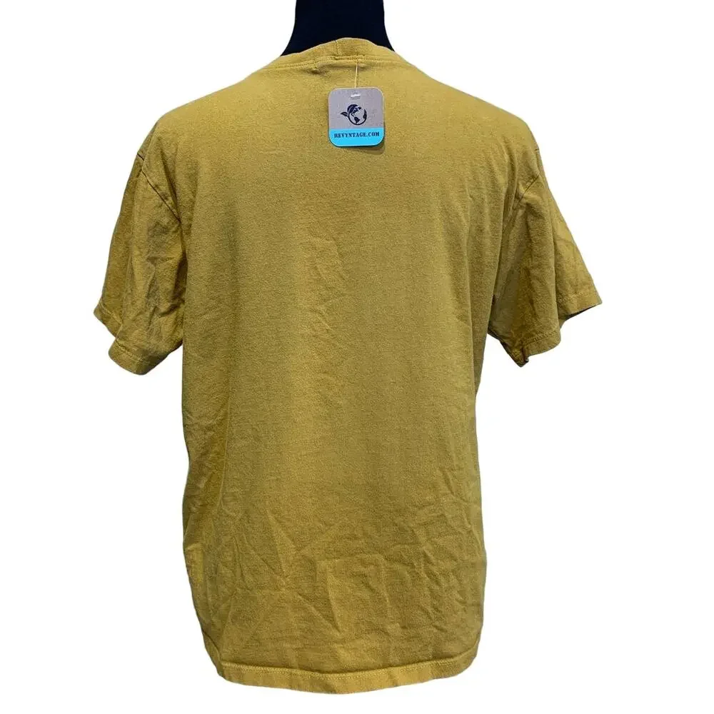 Hand Printed Upcycled Large Fall Leaves Floral Harvest Lace Up Short Sleeve Tee - Picture 3 of 4